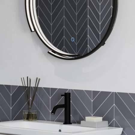 SE170063T0 Sensio Aspect Curve Floating Edge 600mm Matt Black LED Mirror Infrared Touch Sensor
