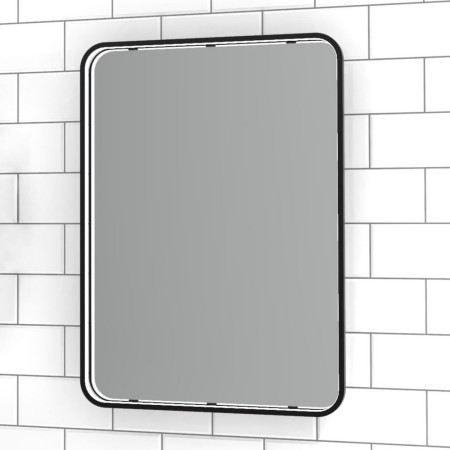 Sensio Aspect Rectangular 700 x 500mm Matt Black LED Mirror
