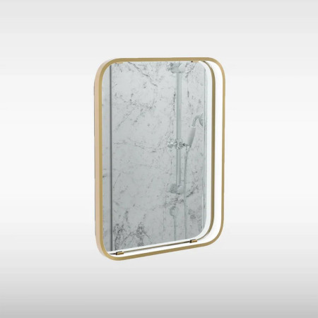 Sensio Aspect Rectangular 800 x 600mm Brushed Brass LED Mirror