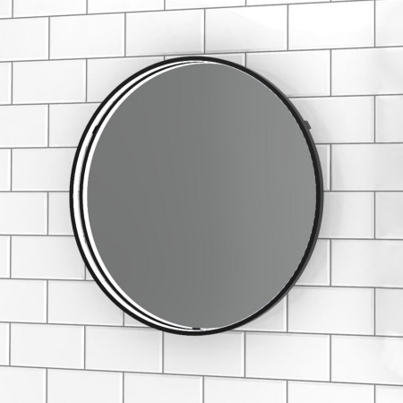 Sensio Aspect Round 600mm Matt Black LED Bathroom Mirror