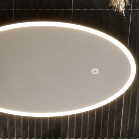 SE30395P0 Sensio Aurora Oval 800 x 500mm LED Bathroom Mirror Landscape Orientation
