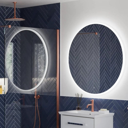 SE30095P0 Sensio Como Round 800mm Back Lit LED Mirror Bathroom Setting