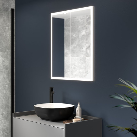 Sensio Eclipse Double Door Illuminated LED Cabinet in Black