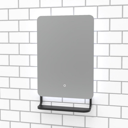 Sensio Harbour Backlit Black LED Mirror with Shelf