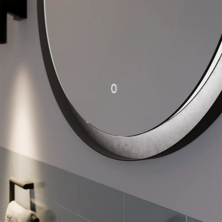 SE30096P0 Sensio Hebe 800mm Black and Silver Backlit LED Mirror Lifestyle