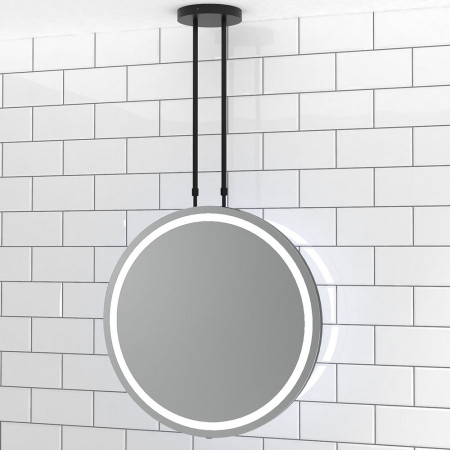 Sensio Ivy Round 600mm Black Ceiling LED Mirror