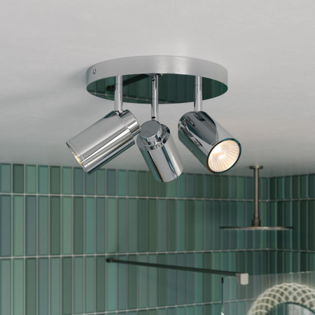 SE627910 Sensio Lukso 3 Chrome Triple Bathroom Ceiling Light Lifestyle