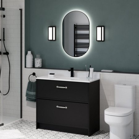 SE30898P0 Sensio Nebula 1000 x 600mm Black LED Mirror Lifestyle