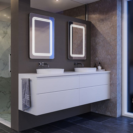 SE30679C0 Sensio Shannon 700 x 500mm Illuminated LED Mirror Bathroom Setting
