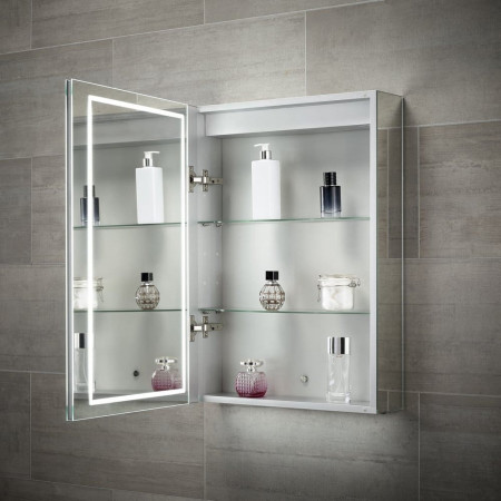 SE30194C0 Sensio Sonnet Single Door LED Strip Mirror Cabinet with Door Open