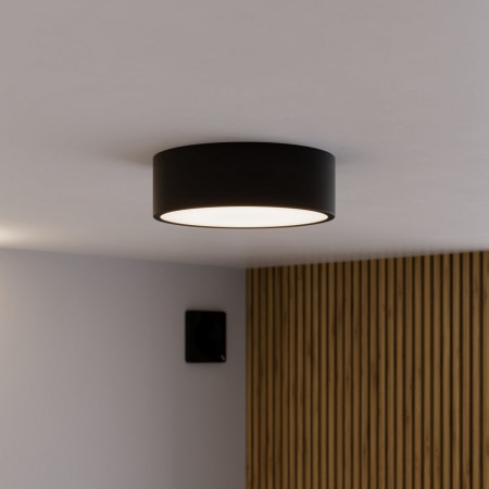 Sensio Zala Round Black Bathroom Ceiling Light