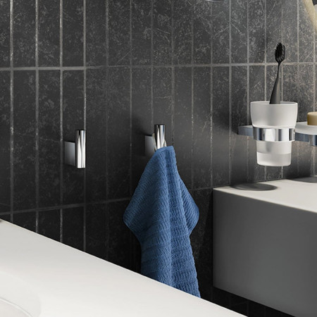 AK355 Smedbo Air Chrome Towel Hook Lifestyle
