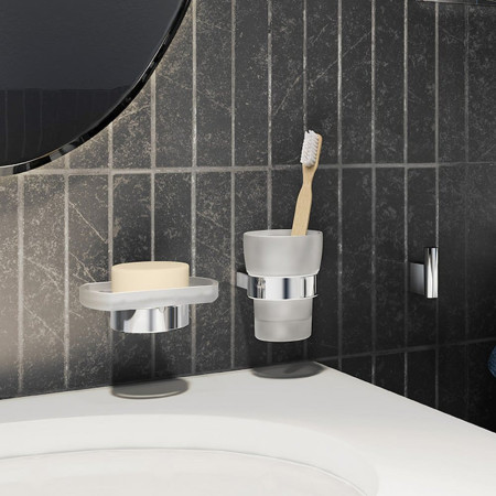 AK343 Smedbo Air Glass Tumbler Holder Lifestyle