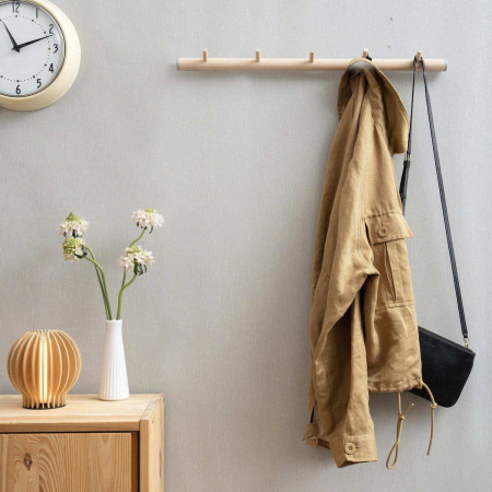 B1705 Smedbo Beslagsboden Beech and Grey Five Hook Rack Room Setting