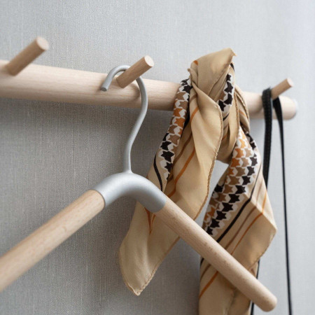 B1705 Smedbo Beslagsboden Beech and Grey Five Hook Rack Lifestyle