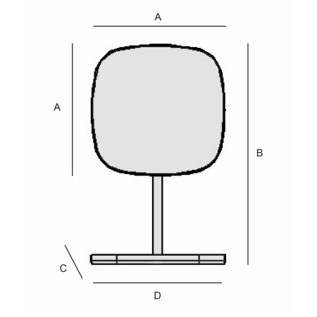 BG576 Smedbo Beslagsboden Green Makeup Mirror on Stand with Tray Line Drawing