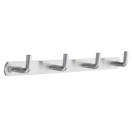 Smedbo Beslagsboden Brushed Stainless Steel Quadruple Coat Rack