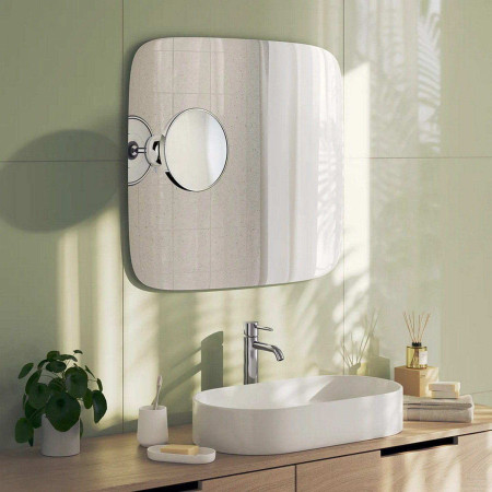 Z631 Smedbo Beslagsboden Chrome 200mm Makeup Mirror with Suction Cup Lifestyle
