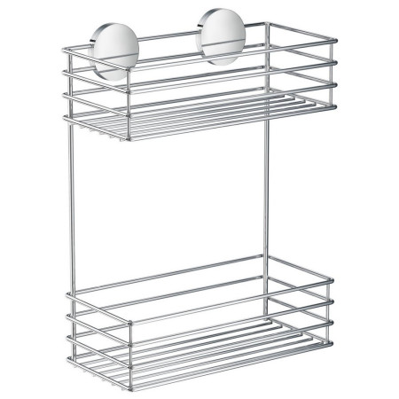 Smedbo Beslagsboden Chrome Double Self Adhesive Shower Basket