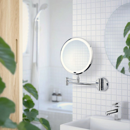 Z626 Smedbo Beslagsboden Chrome LED Make Up Mirror Lifestyle