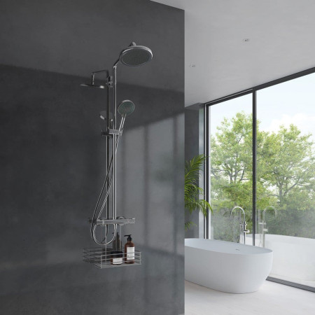 B1217 Smedbo Beslagsboden Chrome Shower Mixer Basket Lifestyle