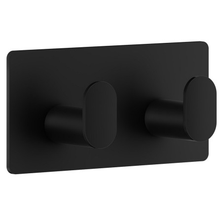 Smedbo Beslagsboden Cube Self Adhesive Black Double Bathroom Hook