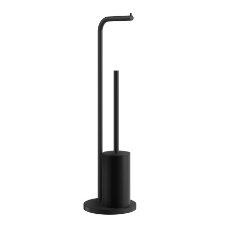 Smedbo Beslagsboden Curve Freestanding Black Toilet Roll and Brush Holder