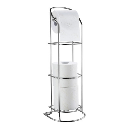 BK1220 Smedbo Beslagsboden Curve Line Freestanding Polished Spare Toilet Roll Holder Cut Out