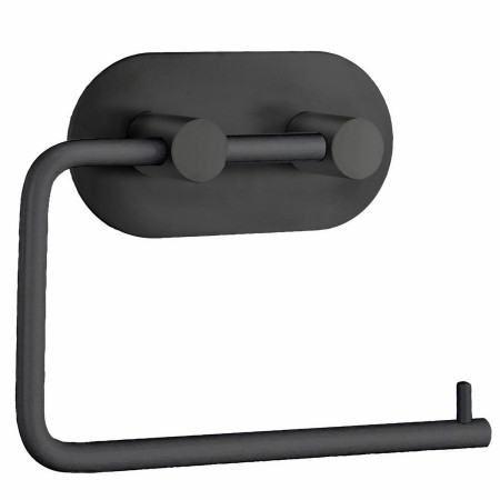 Smedbo Beslagsboden Design Round Self Adhesive Black Toilet Roll Holder