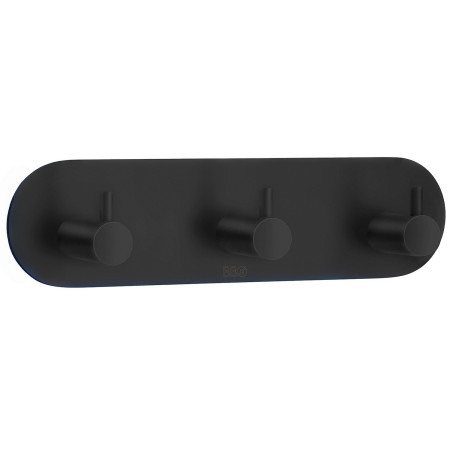 Smedbo Beslagsboden Design Round Self Adhesive Black Triple Hook