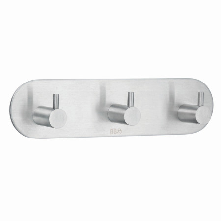 Smedbo Beslagsboden Design Round Self Adhesive Brushed Triple Hook