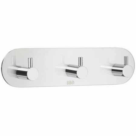 Smedbo Beslagsboden Design Round Self Adhesive Polished Triple Hook
