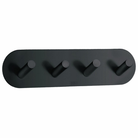 BB1094 Smedbo Beslagsboden Design Self Adhesive Black Quadruple Hook