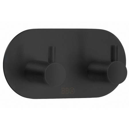 Smedbo Beslagsboden Design Self Adhesive Double Hook in Black
