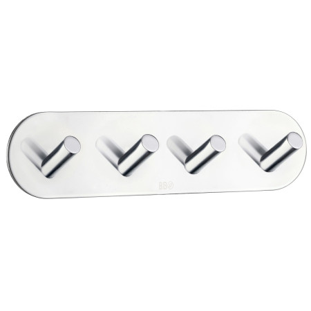 Smedbo Beslagsboden Design Self Adhesive Polished Quadruple Hook
