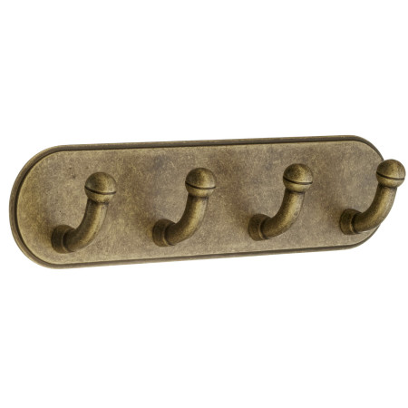 Smedbo Beslagsboden Design Self Adhesive Quadruple Hook in Antique Brass