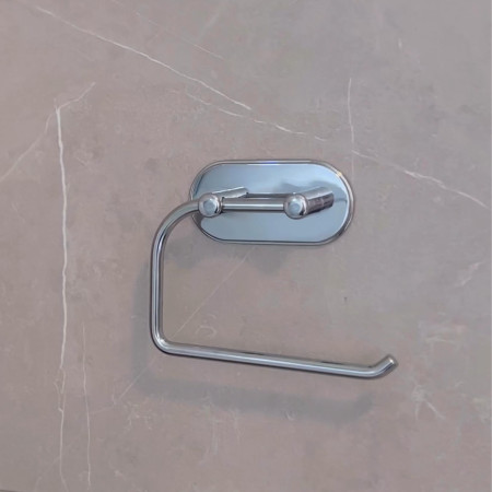 BK1127 Smedbo Beslagsboden Design Self Adhesive Toilet Roll Holder in Chrome Close Up