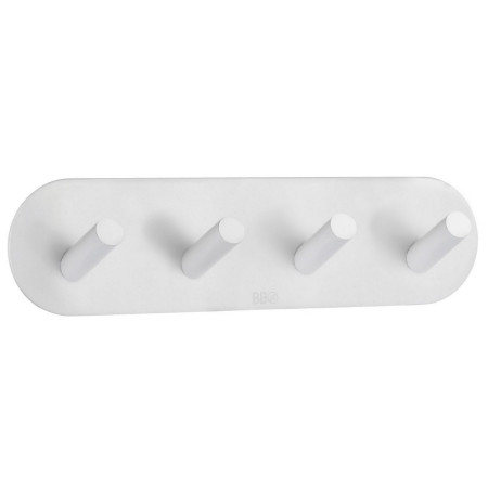 Smedbo Beslagsboden Design Self Adhesive White Quadruple Hook