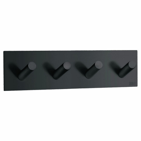 Smedbo Beslagsboden Design Square Self Adhesive Black Quadruple Hook