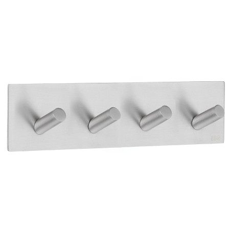 B1096 Smedbo Beslagsboden Design Square Self Adhesive Brushed Quadruple Hook