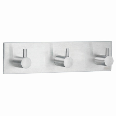 Smedbo Beslagsboden Design Square Self Adhesive Brushed Triple Hook