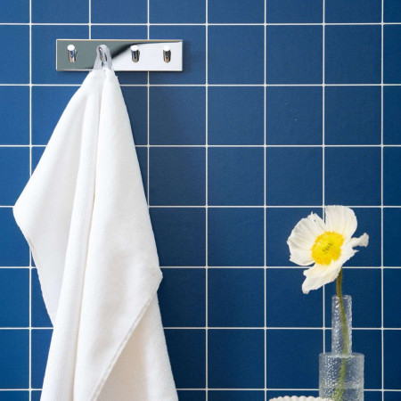 BK1096 Smedbo Beslagsboden Design Square Self Adhesive Polished Quadruple Hook Lifestyle