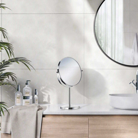 Z627 Smedbo Beslagsboden Freestanding Chrome Makeup Mirror Lifestyle