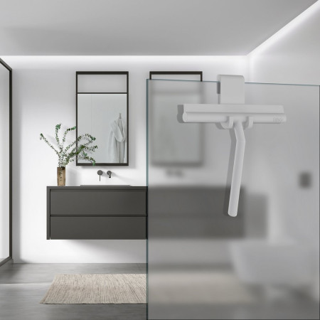 BG1310 Smedbo Beslagsboden Grey Shower Squeegee with Holder Lifestyle