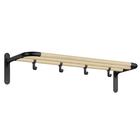 Smedbo Beslagsboden Hallway Hat and Shoe Rack in Black and Beech
