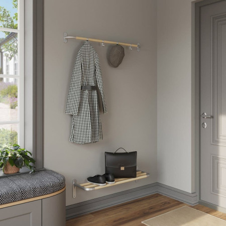 B1700 Smedbo Beslagsboden Hallway Hook Rack in Grey and Beech Lifestyle