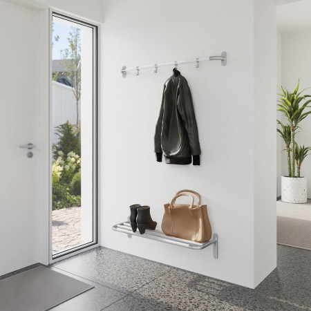 BX1700 Smedbo Beslagsboden Hallway Hook Rack in Grey and White Lifestyle