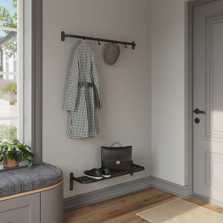 B1700B Smedbo Beslagsboden Hallway Hook Rack in Matt Black Lifestyle