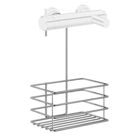 B1216 Smedbo Beslagsboden Hanging Shower Mixer Soap Basket in Chrome on a Bar Valve