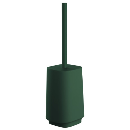BG583 Smedbo Beslagsboden Satin Square Dark Green Freestanding Toilet Brush and Holder